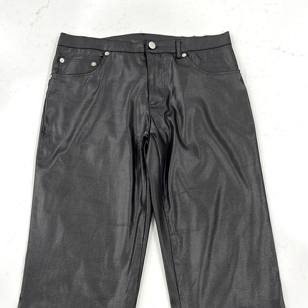 Tampa black shiny pants polyester